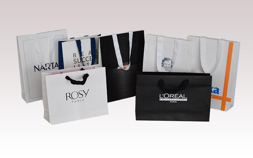 Sac Papier Cordelières Luxe + Poignées Ruban