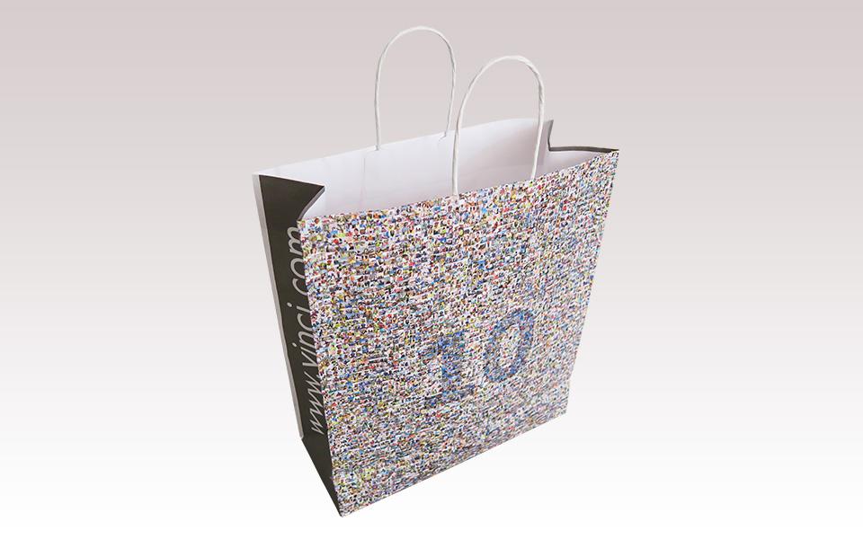 Sac Papier Poignées Torsadées à Revers Automatique